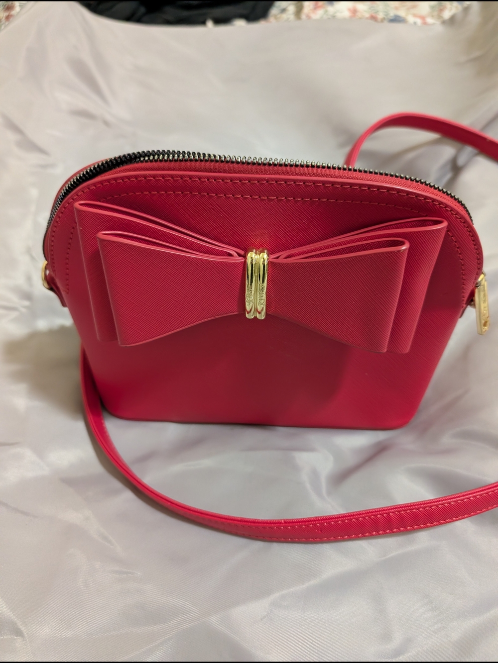 Betsey Johnson Small Hot Pink Bow Crossbody Bag - Women's Shoulder Purse